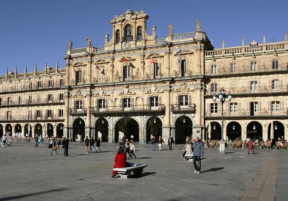 Fachada del Ayuntamiento en la Plaza Mayor de Salamanca