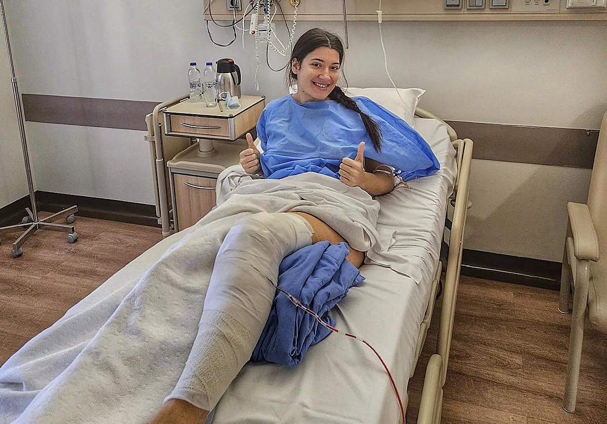 Mariella Fasoula, tras ser operada.
