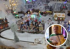 El pueblo de Navidad que se ve desde la ventana de la casa de Conchita y Timoteo (en el círculo de la fotografía)