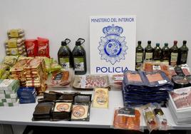 Productos robados por dos salmantinos en seis supermercados de Segovia.