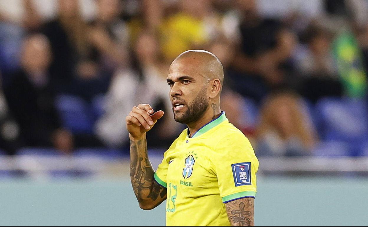 Dani Alves, durante el Mundial de Qatar. 