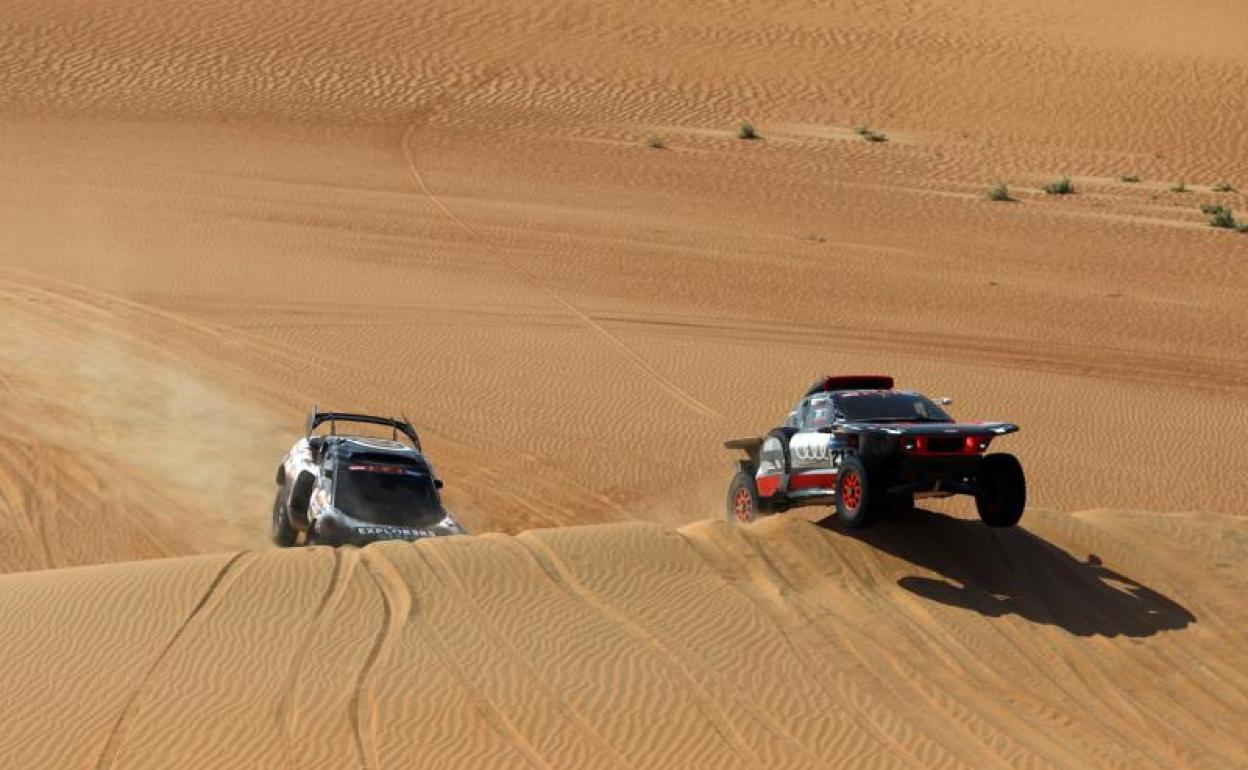 El equipo de Audi Sport durante la décima etapa del Dakar.