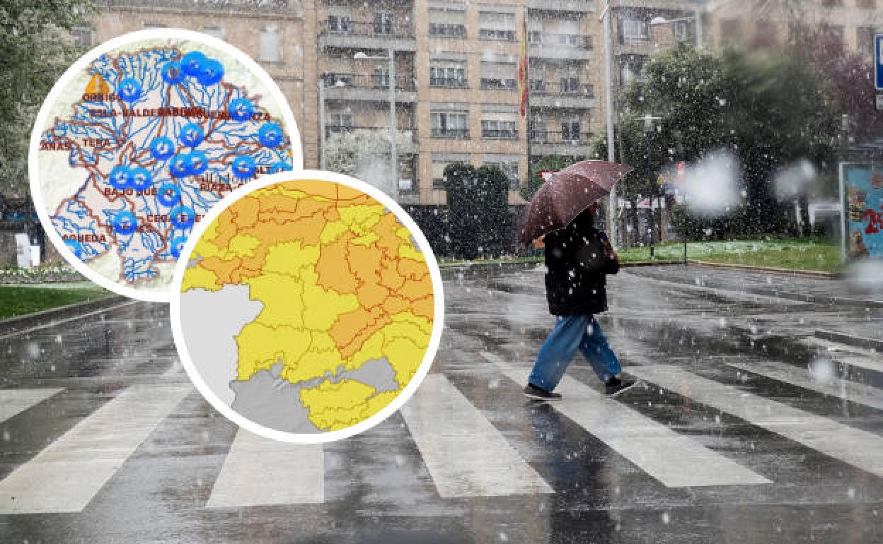 Mapas de alerta de Aemet y CHD en Salamanca para este martes. 