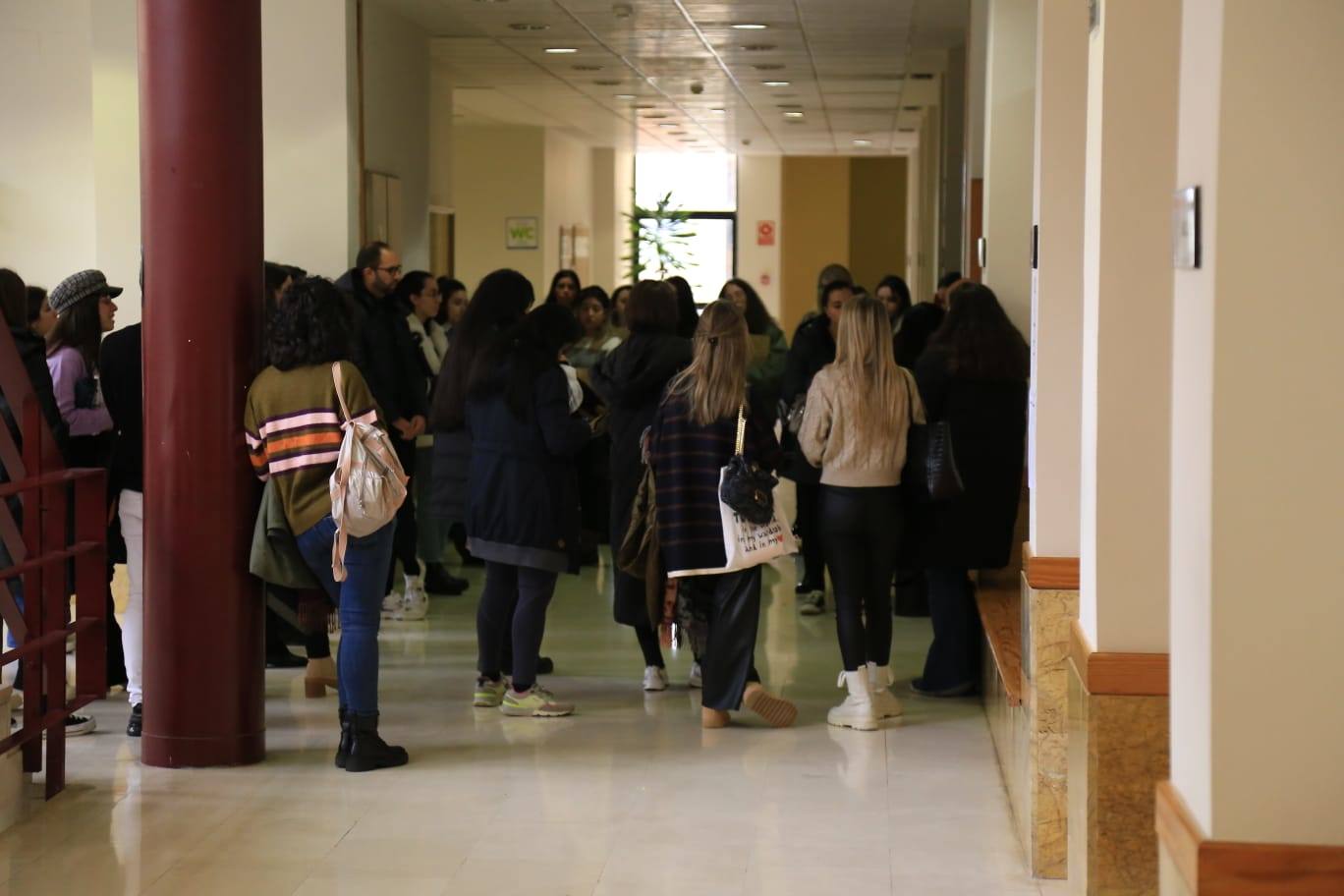 Una de las aulas donde se han examinado los aspirantes. 