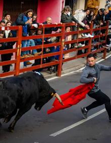 Imagen secundaria 2 - Cientos de vecinos y turistas se han congregado hoy en las calles de Ciudad Rodrigo para participar en Toro de San Sebastián. 