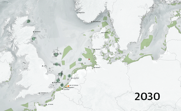 Planes de expansión de las granjas de algas frente a Países Bajos.
