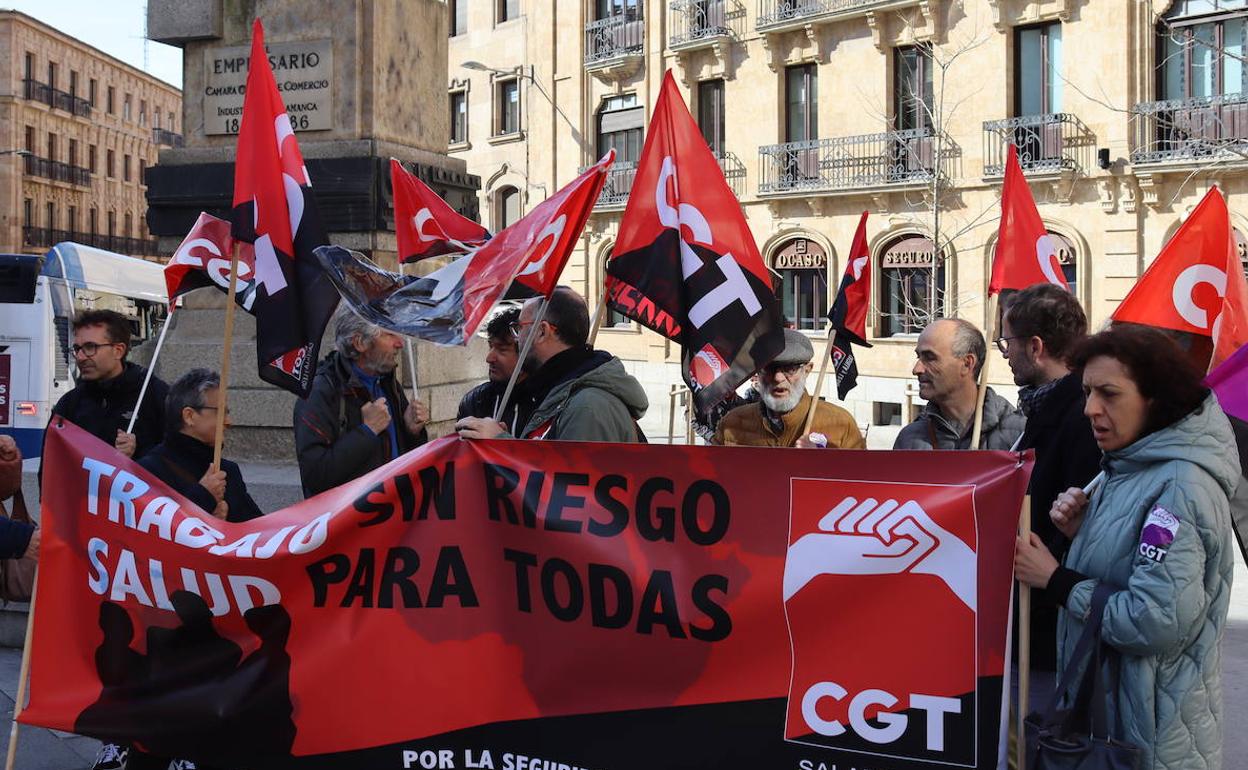 La manifestación de CGT en Salamanca. 