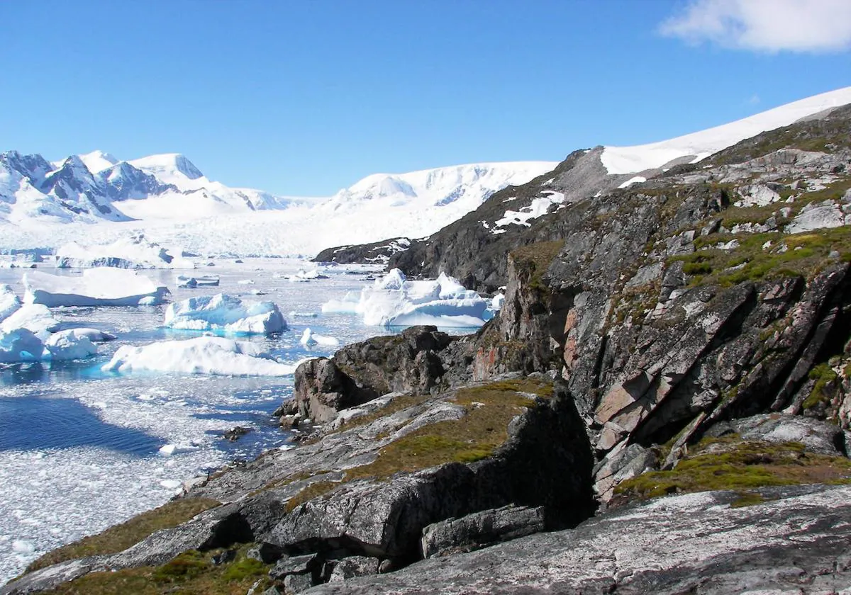 Fotografía hecha durante la investigación del paisaje de la Antártida.