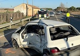 Estado de uno de los coches implicados en el accidente.