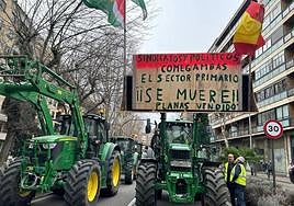 Los manifestantes en la tractorada del jueves, 8 de febrero