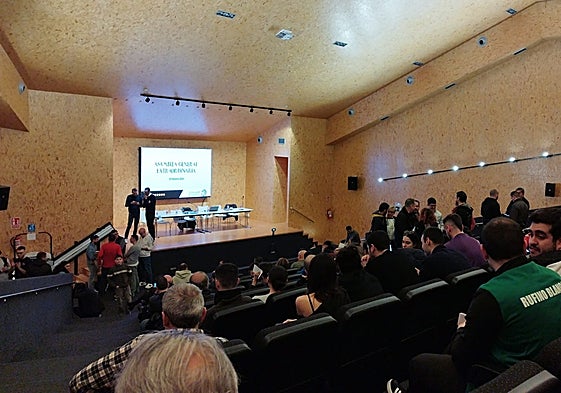 Imagen de la asamblea de socios de Unionistas de este sábado