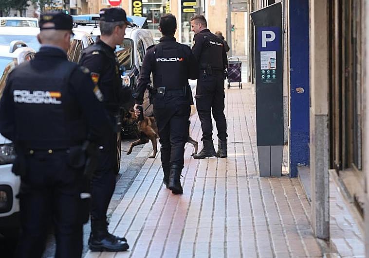 Momento del registro en la calle Van Dyck.