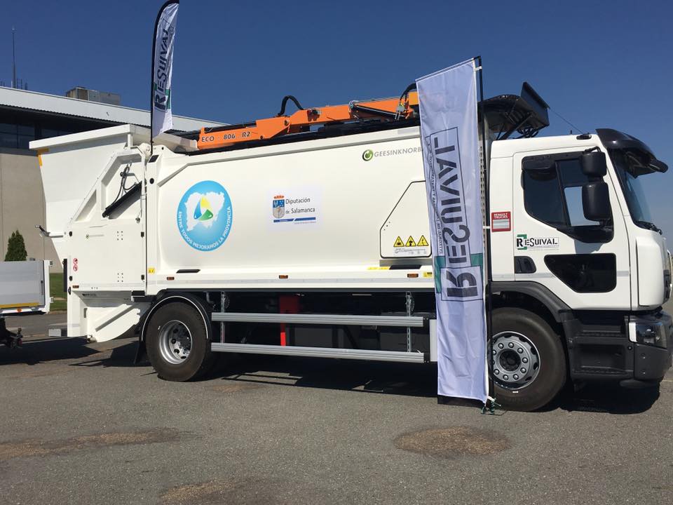 Camión de residuos de la Diputación de Salamanca.