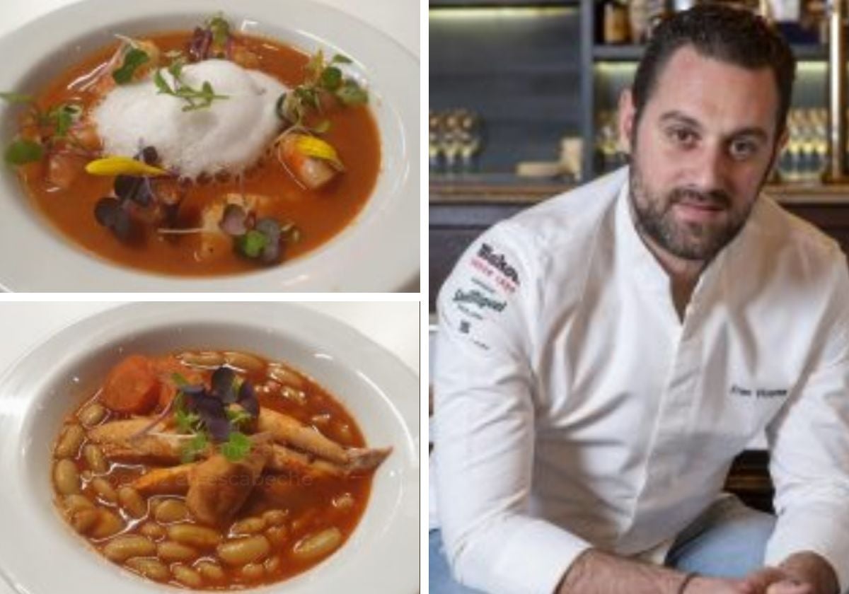 Fran Vicente y sus dos elaboraciones.