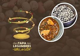 En el círculo, las dos elaboraciones de los establecimientos de Salamanca que se presentan al Campeonato Nacional 'desTapa las legumbres'.