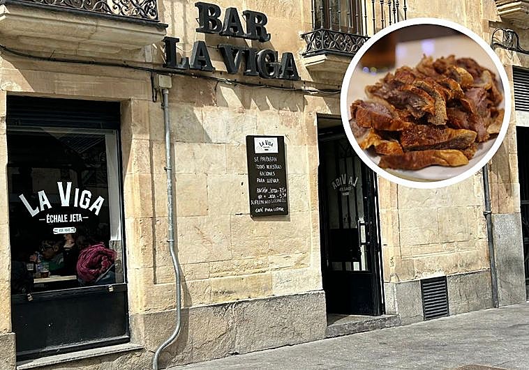 El Bar La Viga, en el círculo, una ración de jeta.