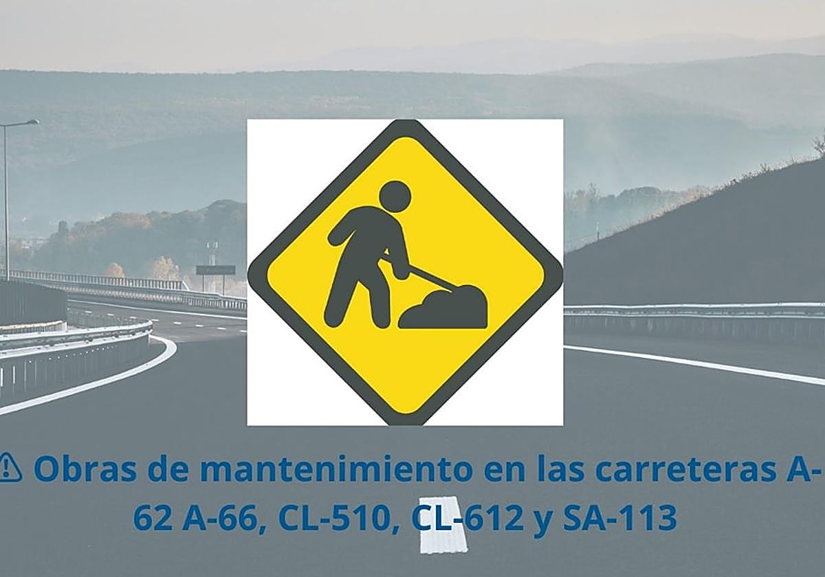Cinco carreteras de la provincia de Salamanca, afectadas hoy con cortes de carril