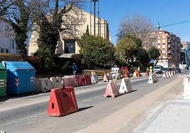 Carretera de Ledesma en obras.