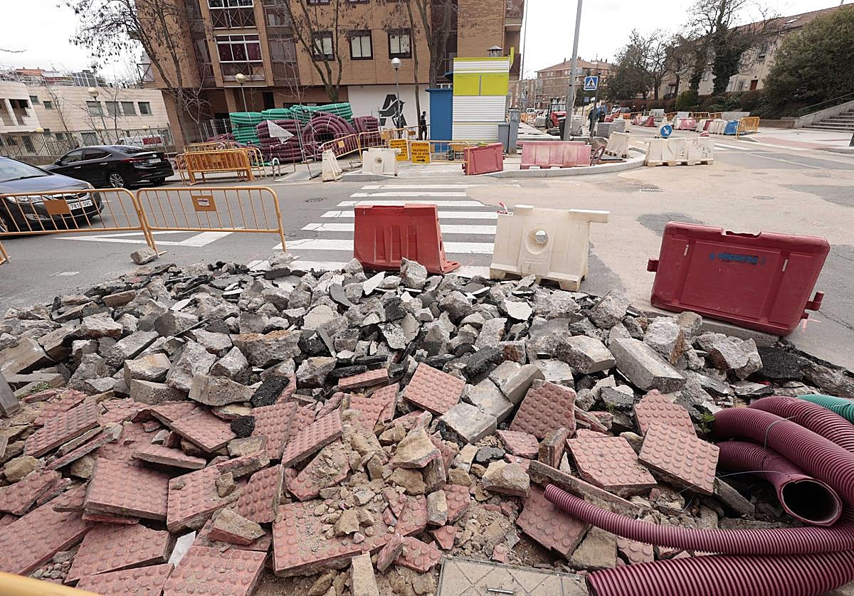 Obras en la Carretera de Ledesma.