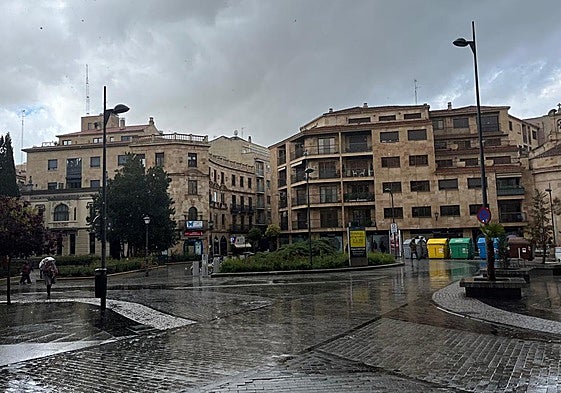 Granizo en Salamanca durante la mañana del domingo.
