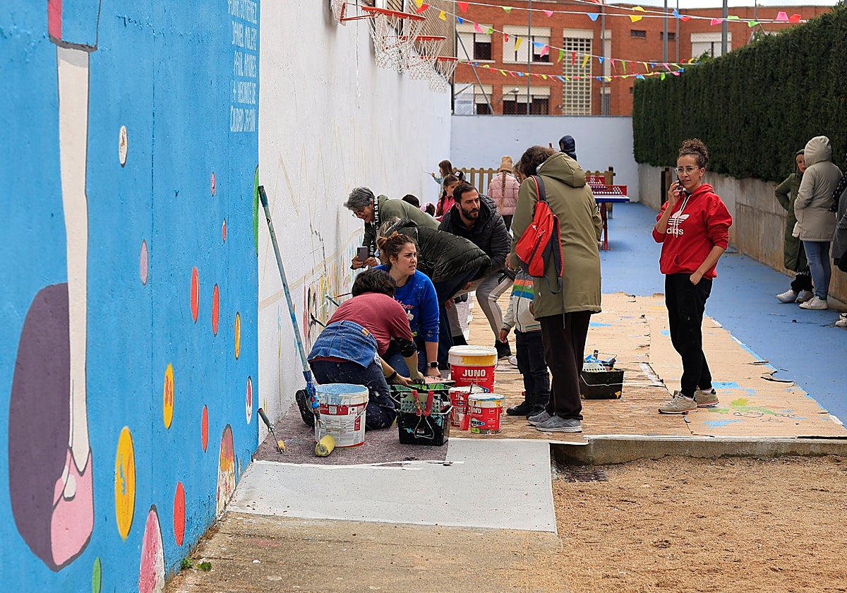 Pintada popular en las fiestas de Ciudad Jardín.