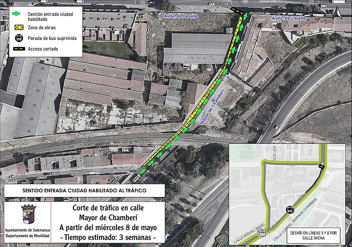 Mapa del corte de tráfico