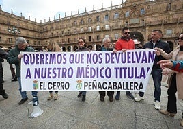Imagen de algunos de los participantes en la manifestación en Salamanca.
