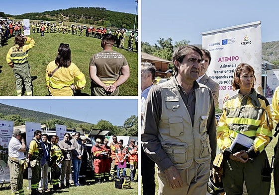 Las instituciones ponen a prueba su coordinación con un simulacro de incendio en El Maillo
