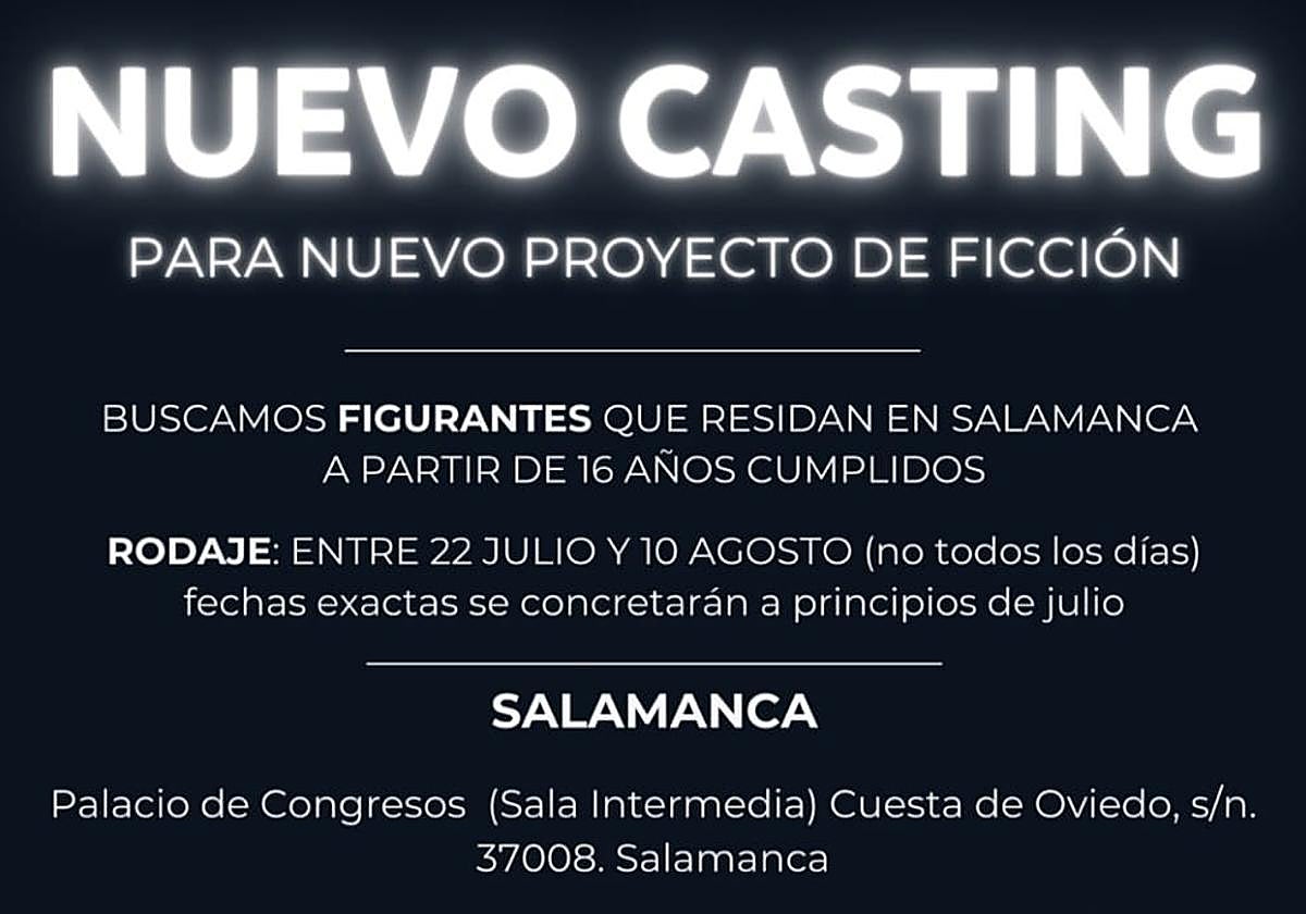 Cartel informativo del casting