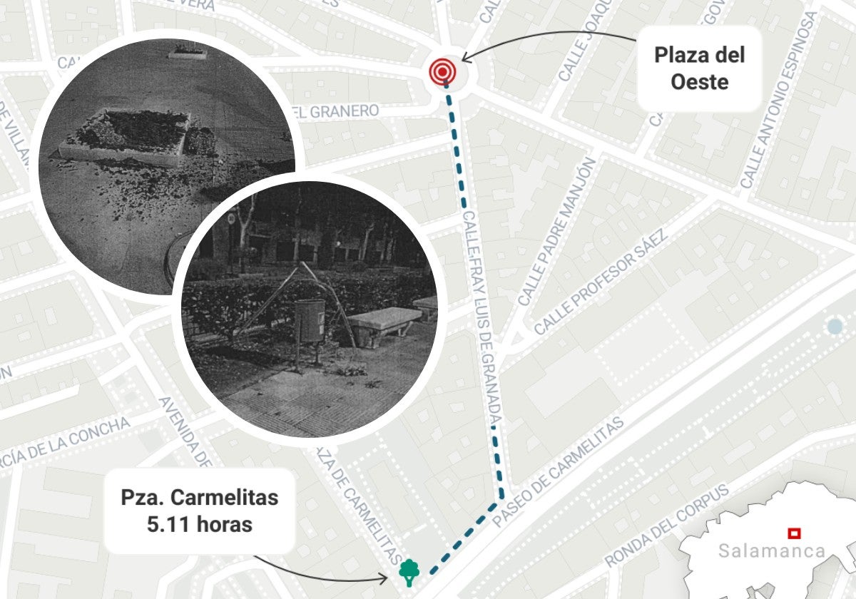 Mapa de la huída y daños a los ejemplares.