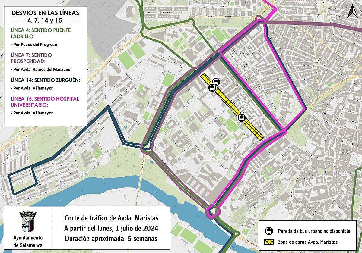 Cortes de tráfico en la avenida de los Maristas