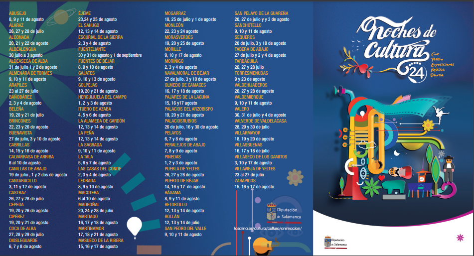 Municipios y fechas del programa cultural