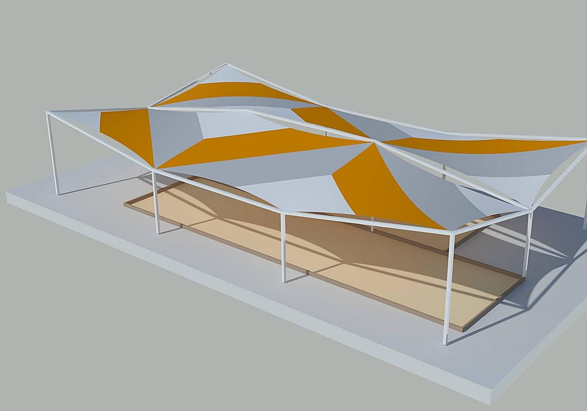 Techado de las pistas de petanca municipales.