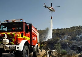 Una imagen de archivo de un incendio forestal en la provincia de Salamanca.