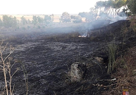 Imagen del incendio de Aldehuela de la Bóveda.