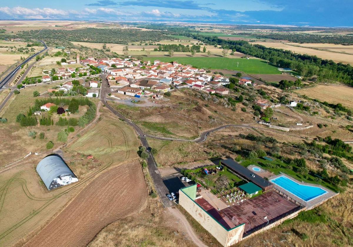 El municipio de Juzbado desde el aire