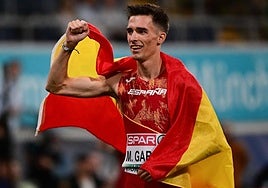 Mario García Romo, en una competición internacional con España.