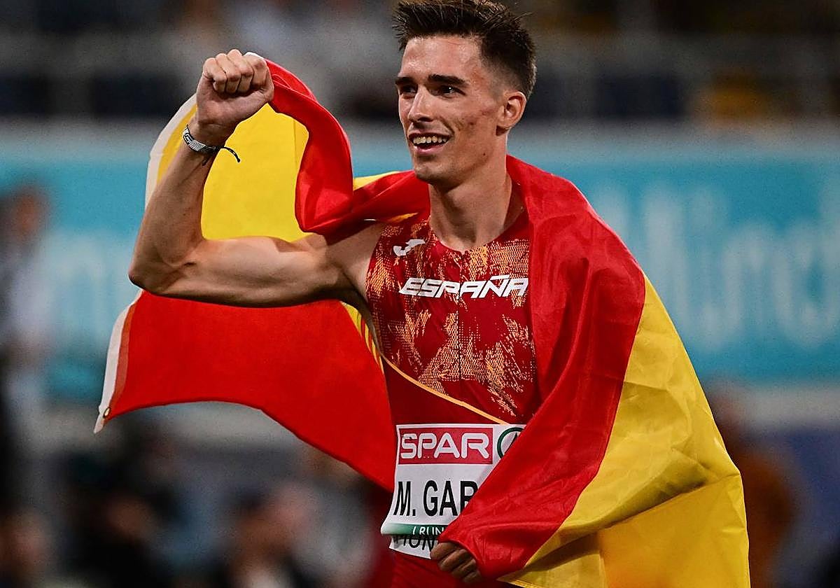 Mario García Romo, en una competición internacional con España.