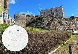 Punto de la muralla donde se va a reabrir el portillo y localización.