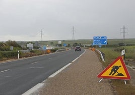 Foto de archivo de un tramo en obras en la A-62