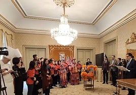 Acto en el salón de recepciones del Ayuntamiento de Salamanca.