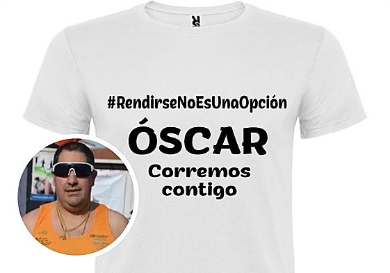 Camiseta de homenaje y recuerdo que lucirán este domingo varios corredores durante la