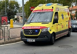 Una ambulancia del Sacyl en el lugar de los hechos