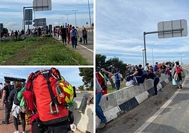 Numerosos voluntarios caminan hacia las zonas más afectadas por la DANA.