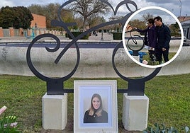 Escultura que recuerda desde hoy en Íscar a Estela Domínguez.