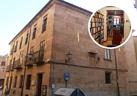 El edificio afectado y el interior de la antigua librería.