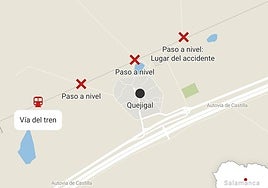 Un trágico accidente mortal en un pueblo de Salamanca con tres pasos a nivel sin barreras