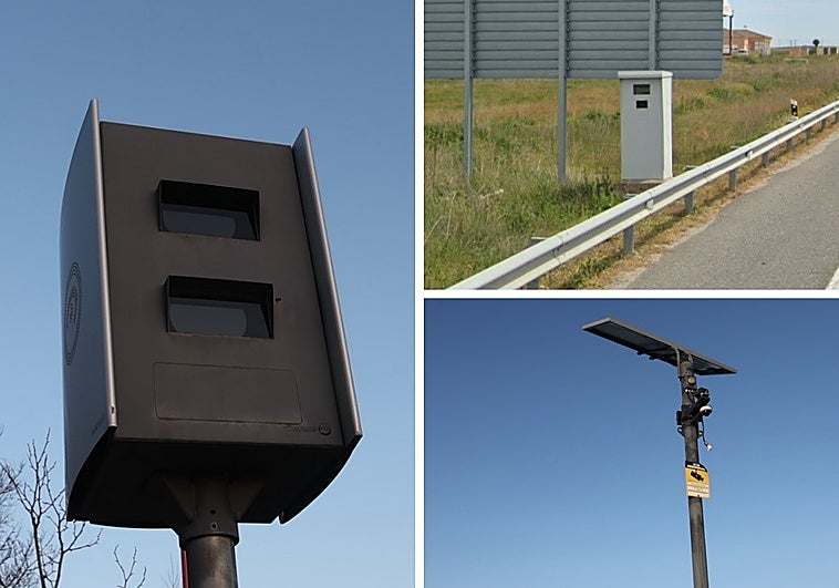 Caja de radar fijo, cinemómetro de la N-501 y estructura del de tramo.