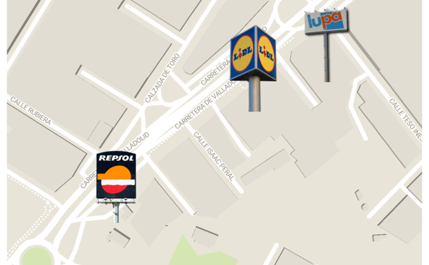 Ubicación del Lidl en el Polígono Los Villares.