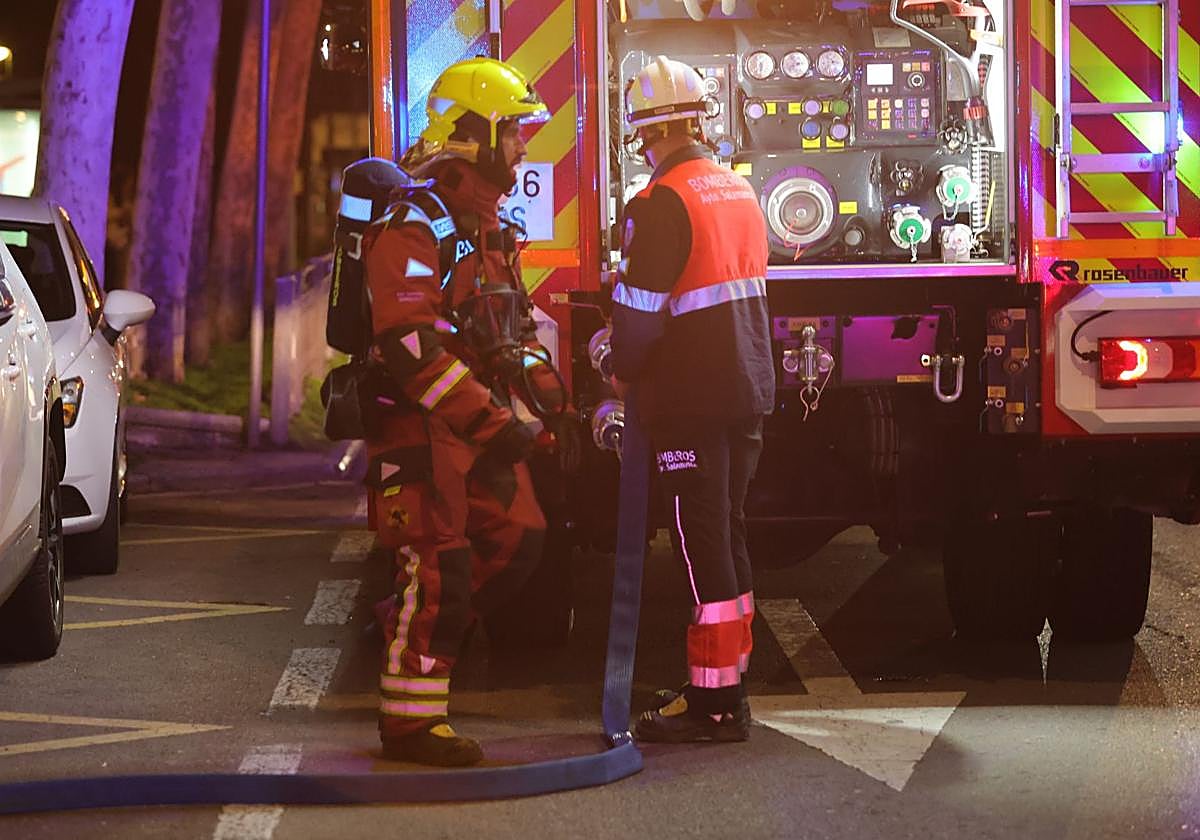Reciente intervención de los bomberos del Ayuntamiento de Salamanca.
